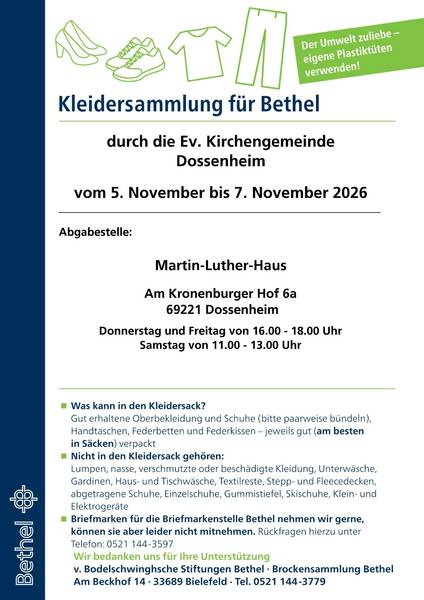 Quelle: Bethel Diakonie, Evang. Pfarramt, Evang. Pfarramt